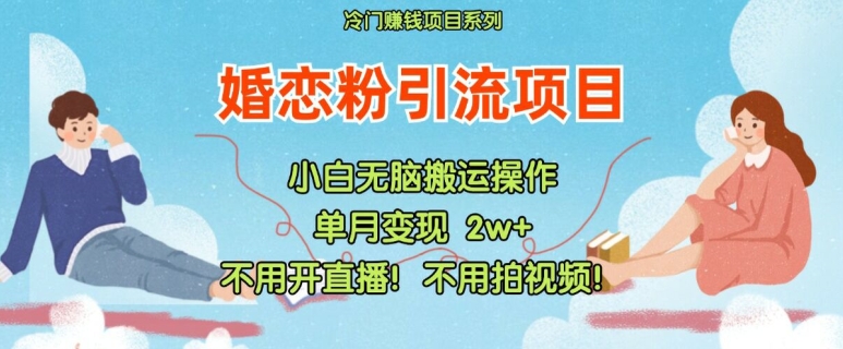 小红书婚恋粉引流，不用开直播，不用拍视频，不用做交付【揭秘】-第一资源库