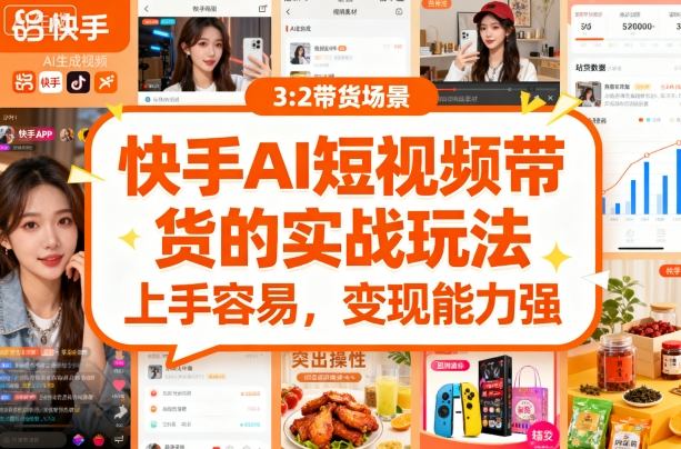 快手ai短视频带货的实战玩法,上手容易,变现能力强-第一资源库