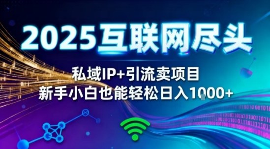 2025网创尽头王炸项目！私域IP+精准引流，新手小白在家躺賺日入1k，零经验也能上手【揭秘】-第一资源库