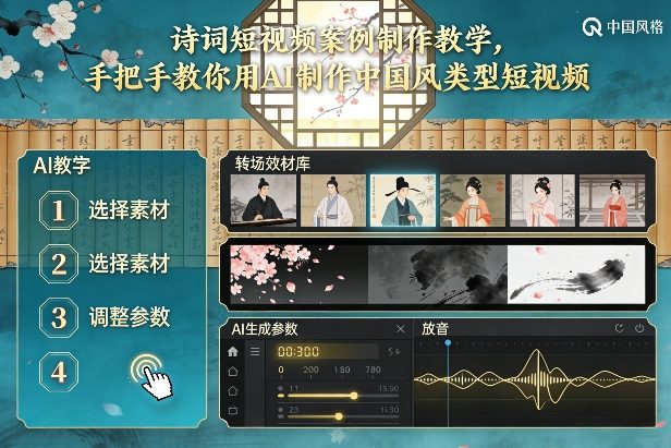 古诗词短视频案例制作教学,手把手教你用AI制作中国风类型短视频-第一资源库
