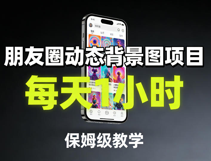朋友圈动态背景图项目，每天1小时，保姆级教学-第一资源库