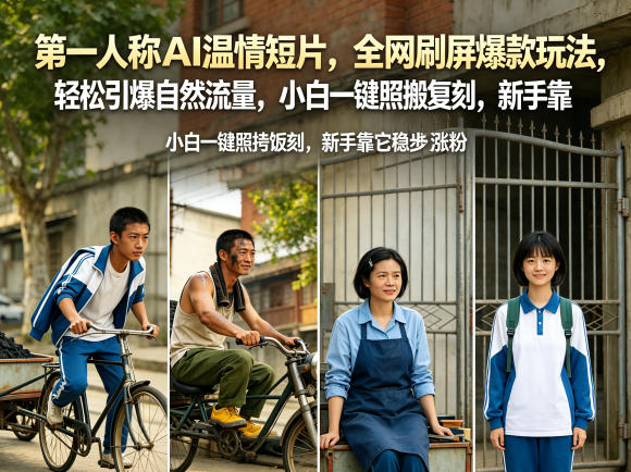 第一人称AI温情短片,全网刷屏爆款玩法,轻松引爆自然流量,小白一键照搬复刻,新手靠它稳步涨粉-第一资源库