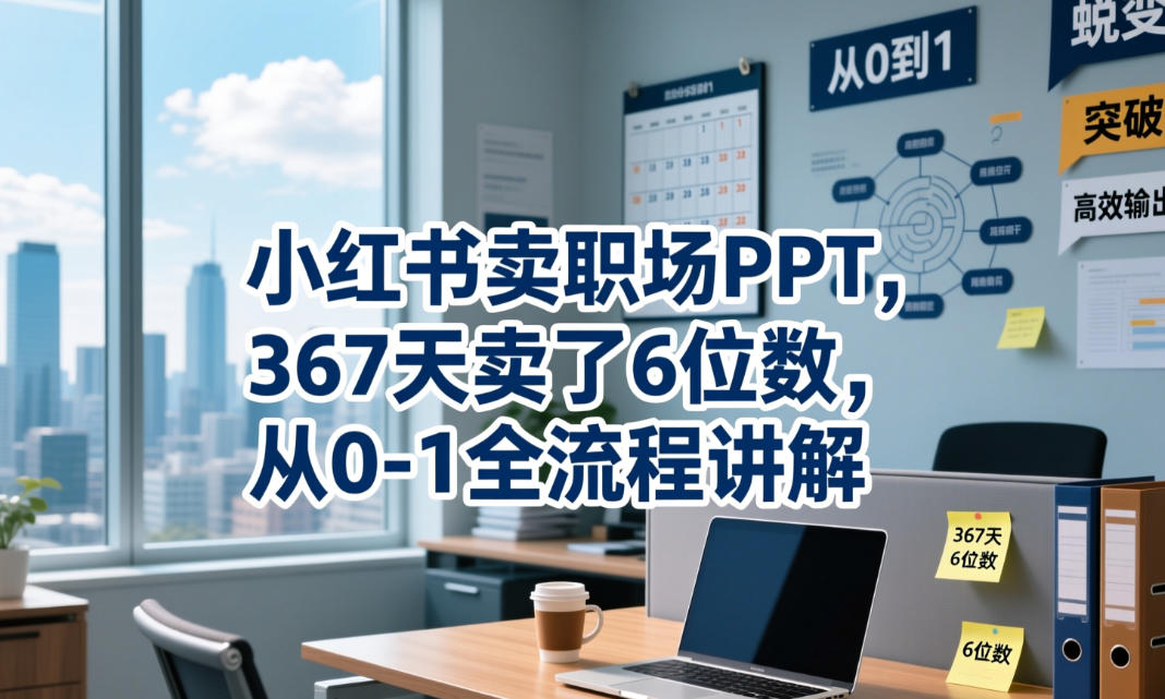 小红书卖职场PPT,367天卖了6位数,从0-1全流程讲解-第一资源库