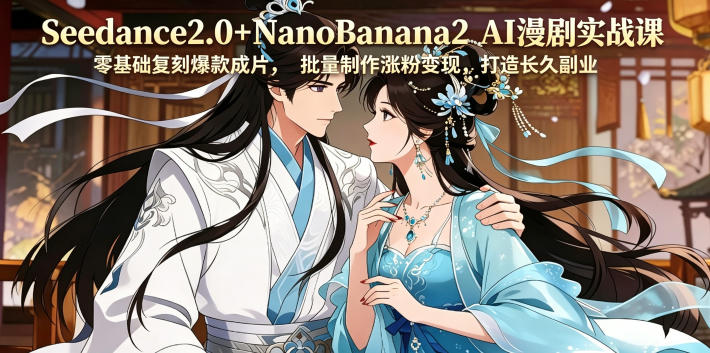 Seedance2.0+NanoBanana2 AI漫剧实战课,零基础复刻爆款成片涨粉变现,打造长久副业收益-第一资源库