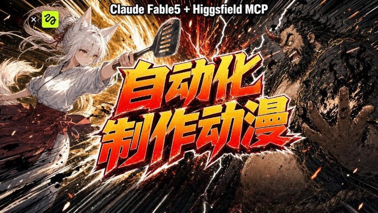 AI自动化动漫制作!Claude Fable 5接入Higgsfield MCP,直接生成完整创意内容-第一资源库