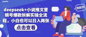 deepseek+小说推文营销号爆款拆解实操全流程,小白也可以日入两张-第一资源库