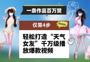 一条作品百万赞! 只需4步,轻松打造“天气女友”千万级播放爆款视频-第一资源库