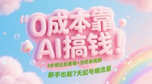 0成本靠AI搞钱!3步做出反差萌+治愈系视频,新手也能7天起号爆流量-第一资源库