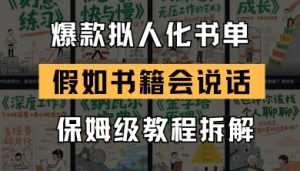 最新爆款拟人化书单玩法,假如书籍会说话,保姆级教程-第一资源库