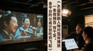 AI三国影视剧人物对口型唱歌玩法,一条视频百W千W播放,各平台的分成计划吃到飞起-第一资源库