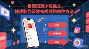 番茄短篇小说推文,快速制作及发布视频的两种方法-第一资源库