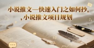 小说推文—快速入门之如何抄 ,小说推文项目规划-第一资源库