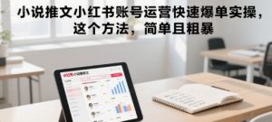 小说推文小红书账号运营快速爆单实操,这个方法,简单且粗暴-第一资源库
