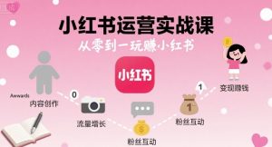 小红书运营实战课,从零到一玩賺小红书-第一资源库