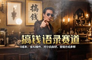 搞钱语录赛道,0成本,全AI操作,对小白友好,变现方式多样-第一资源库