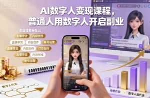 AI数字人变现课程,普通人用数字人开启副业-第一资源库