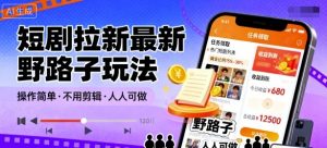 短剧拉新最新野路子玩法,操作简单,不用剪辑发布视频,人人可做-第一资源库