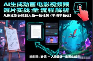 AI生成动画电影视频短片实战全流程解析，从剧本到分镜到人物一致性等手把手教你-第一资源库
