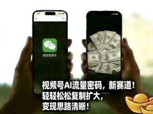 视频号AI流量密码新赛道，轻轻松松复制扩大，变现思路清晰-第一资源库