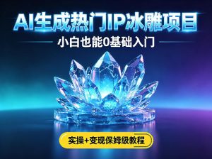 AI生成热门ip冰雕项目,小白也能0基础入门,实操+变现保姆级教程-第一资源库
