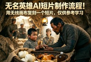 无名英雄AI短片制作流程!用无线画布复刻一个短片,仅供参考学习-第一资源库
