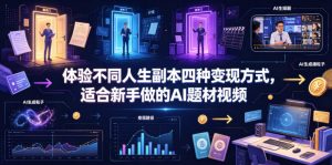 体验不同人生副本四种变现方式,适合新手做的AI题材视频-第一资源库