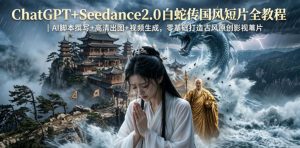 ChatGPT+Seedance2.0白蛇传国风短片全教程|AI脚本撰写+高清出图+视频生成,零基础打造古风原创影视短片-第一资源库