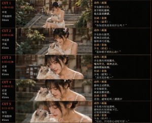 美女和猫故事提示词，人物一致性提示词+故事板-第一资源库