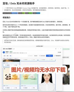 最新豆包无水印下载终于来了!支持豆包图片+视频,15秒视频配置本地账户管理及批量下载,浏览器插件-第一资源库