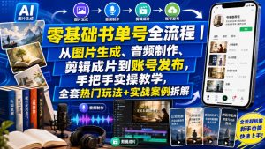 零基础书单号全流程｜从图片生成、音频制作、剪辑成片到账号发布，手把手实操教学，全套热门玩法+实战案例拆解-第一资源库