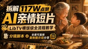 拆解117W点赞AI亲情短片,LibTV喂饭级全流程教学,分镜脚本+全套可直接复制提示词分享-第一资源库